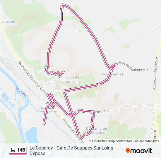 14B Bus Line Map