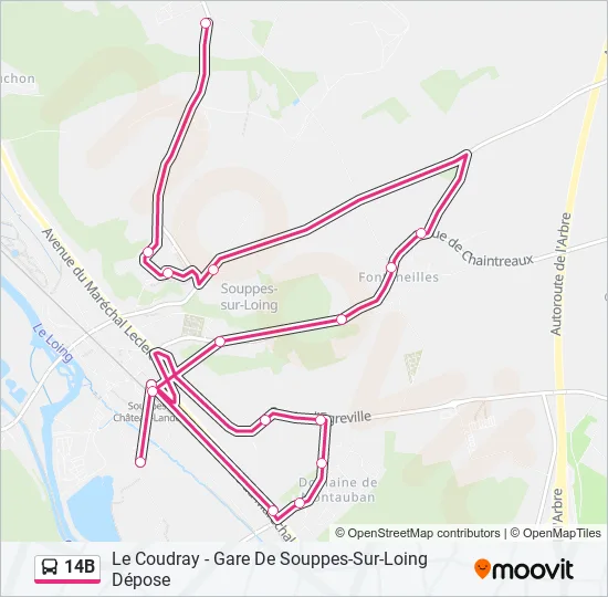 14B Bus Line Map