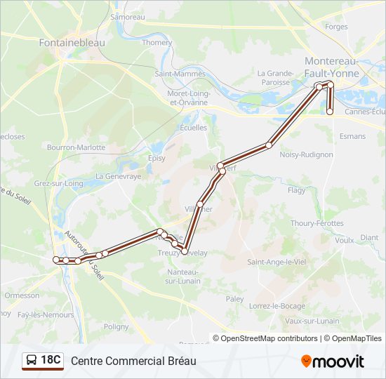 18C Bus Line Map
