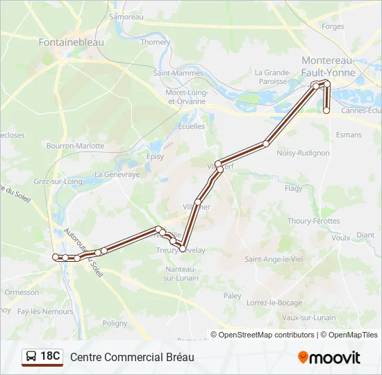 18C Bus Line Map