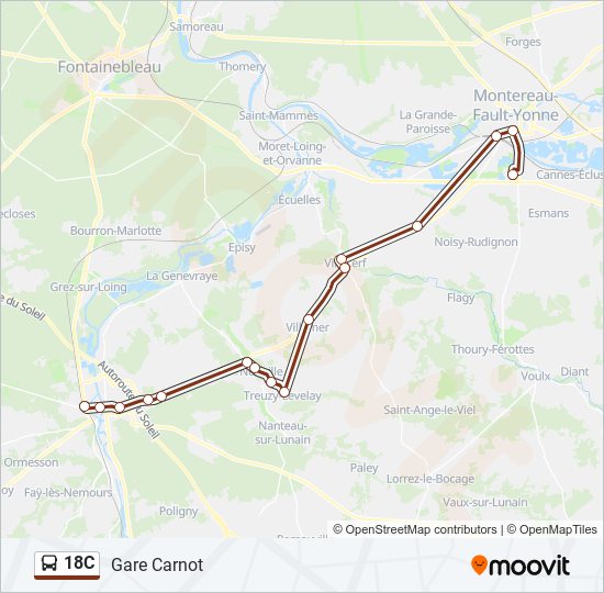 18C Bus Line Map