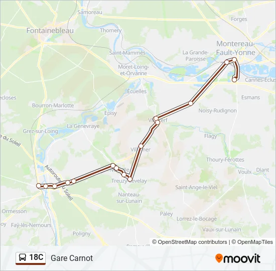 18C Bus Line Map