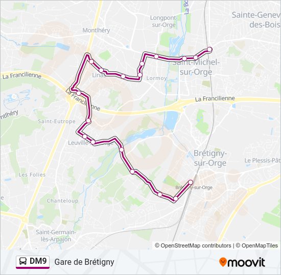 DM9 Bus Line Map