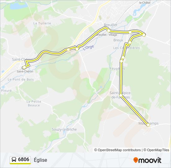 Plan de la ligne 6806 de bus