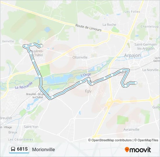 681S Bus Line Map