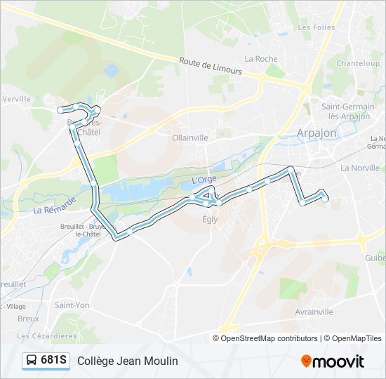 681S bus Line Map