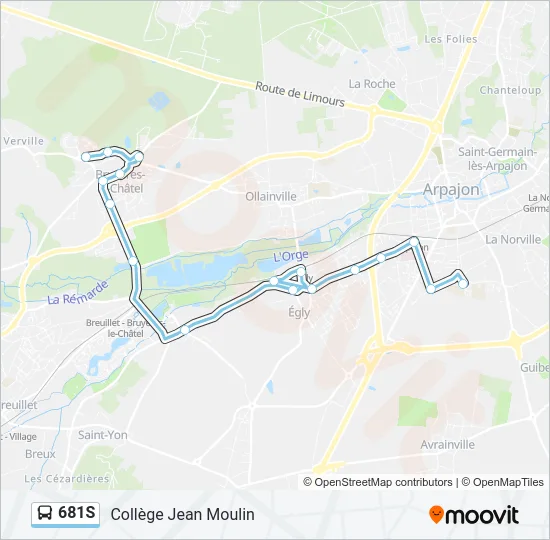 681S Bus Line Map
