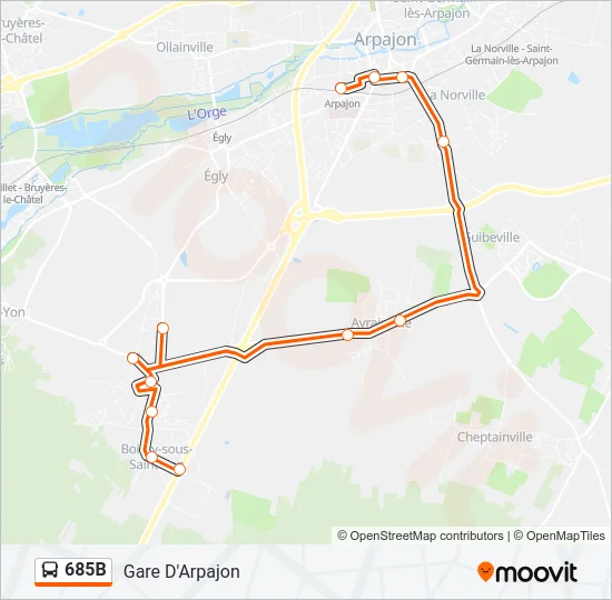 685B Bus Line Map
