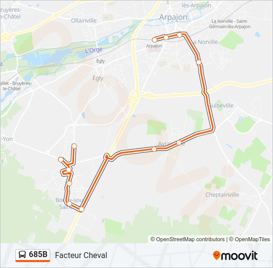 685B Bus Line Map