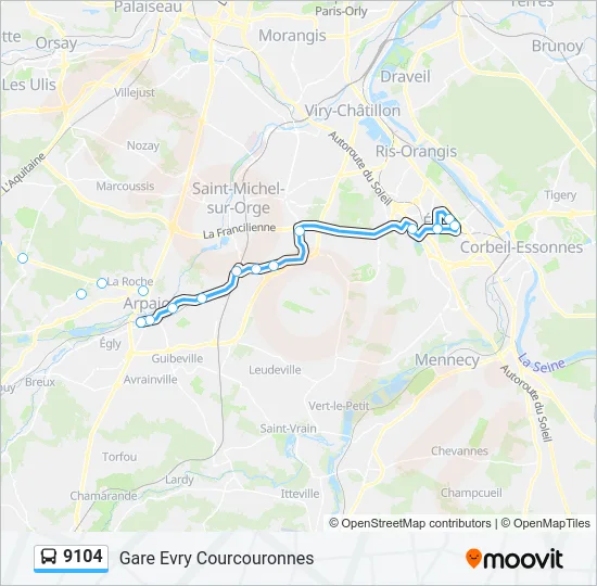 9104 Bus Line Map