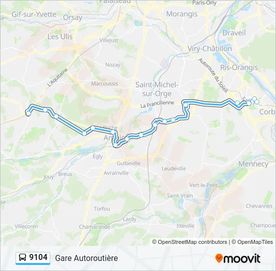 9104 Bus Line Map