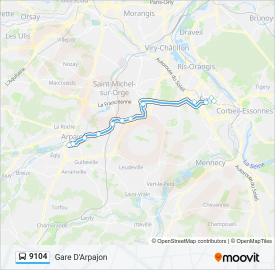 9104 Bus Line Map