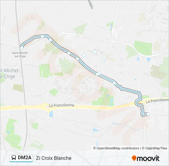 Plan de la ligne DM2A de bus