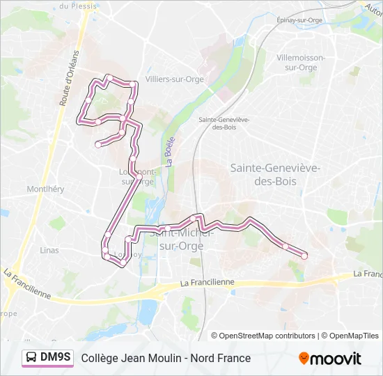 DM9S Bus Line Map