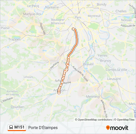 M151 Bus Line Map