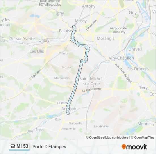 M153 Bus Line Map