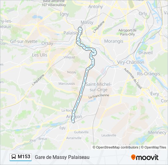 M153 bus Line Map