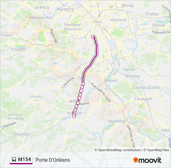 M154 Bus Line Map
