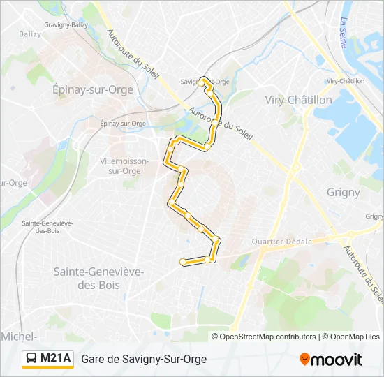 M21A Bus Line Map