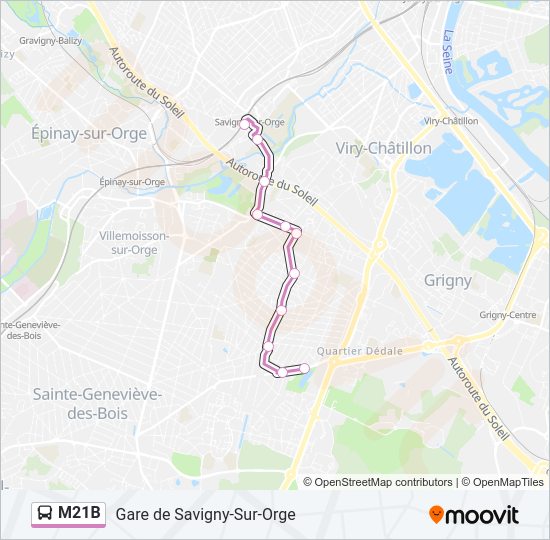 M21B Bus Line Map