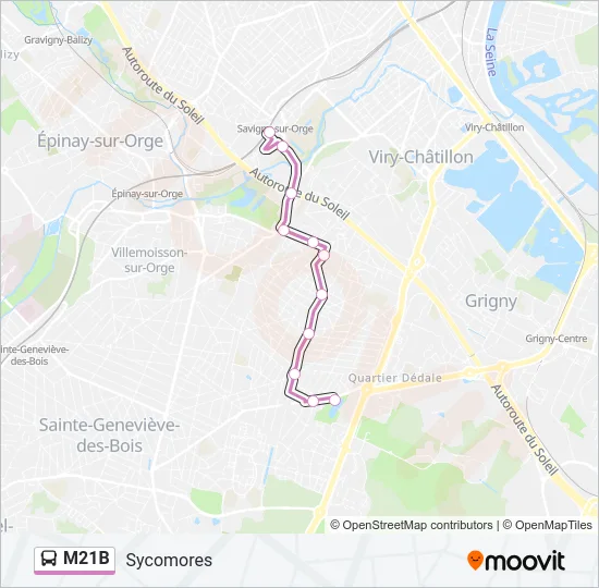 M21B Bus Line Map