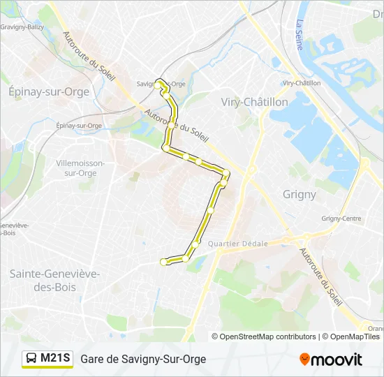 M21S Bus Line Map
