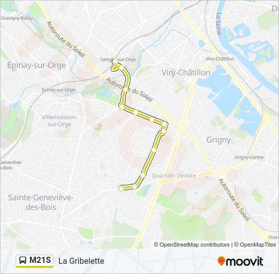 M21S Bus Line Map