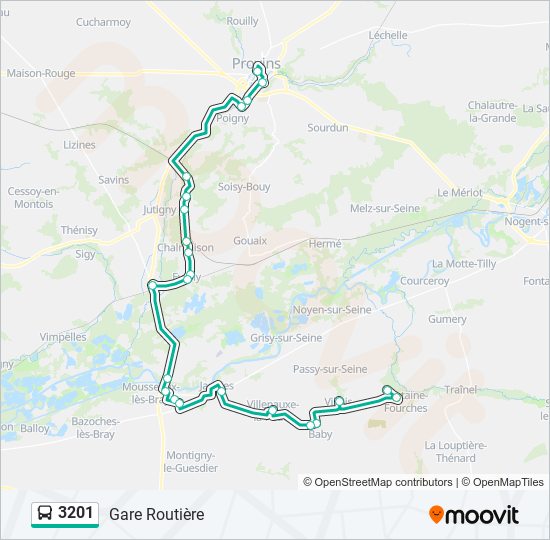 3201 bus Line Map