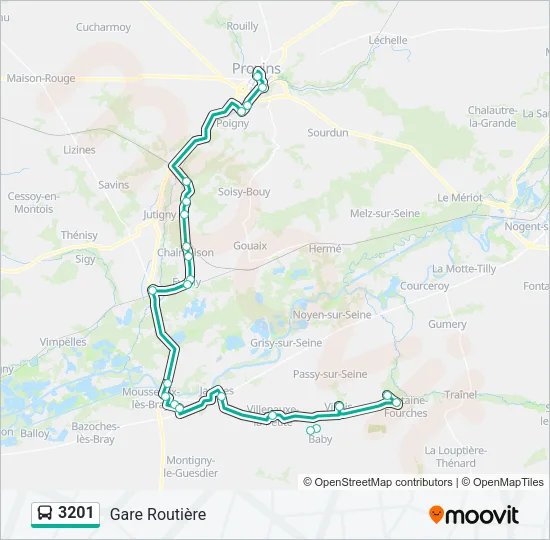 3201 Bus Line Map