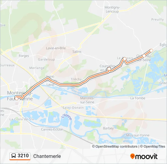 Plan de la ligne 3210 de bus