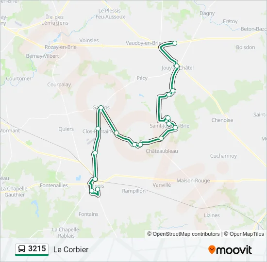 Plan de la ligne 3215 de bus
