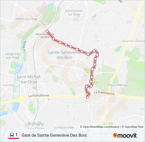 1 Bus Line Map
