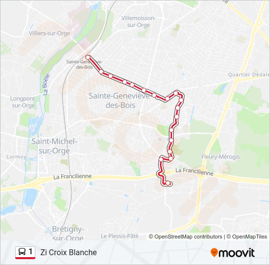 1 Bus Line Map