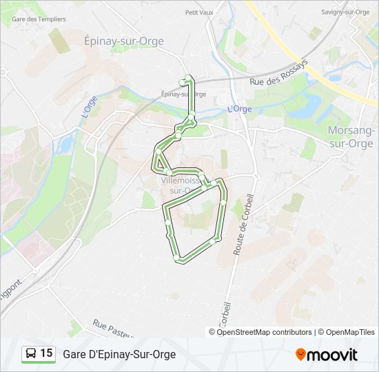 15 Bus Line Map