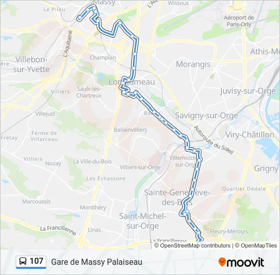 107 Bus Line Map