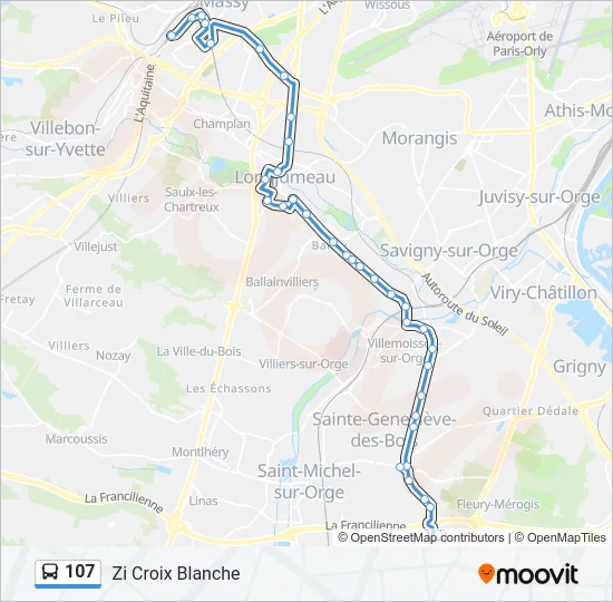 107 Bus Line Map