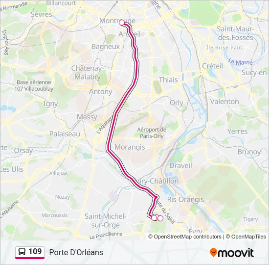 109 Bus Line Map