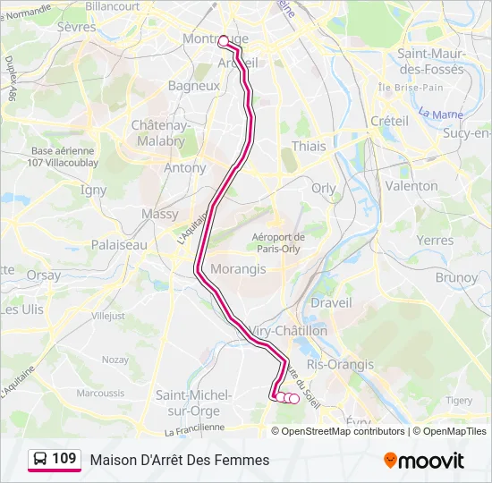 109 Bus Line Map