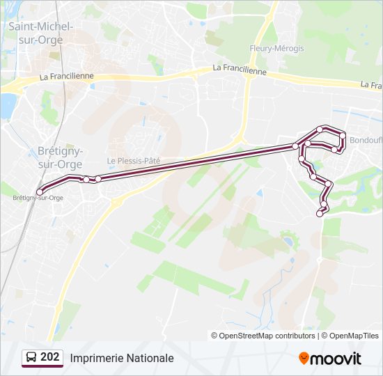 202 Bus Line Map