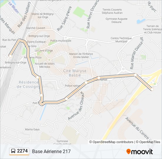 2274 bus Line Map