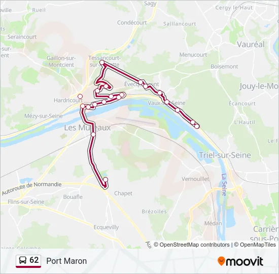 62 Bus Line Map