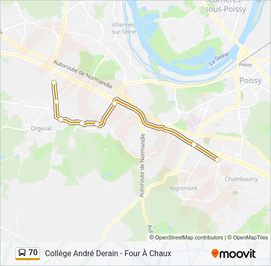 70 Bus Line Map
