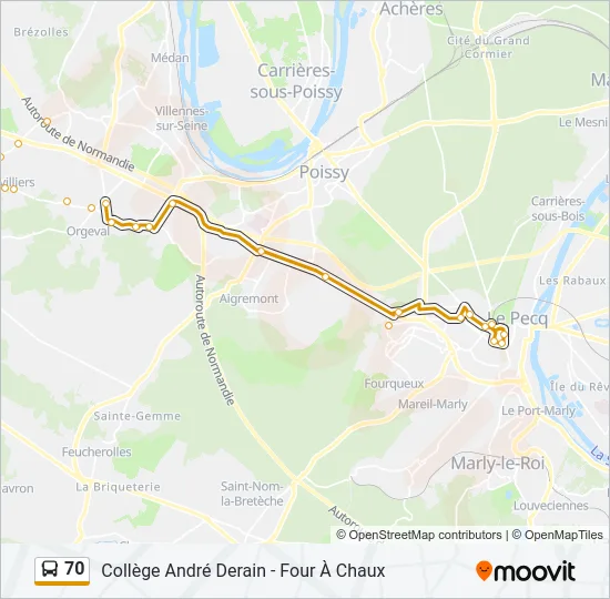 70 Bus Line Map