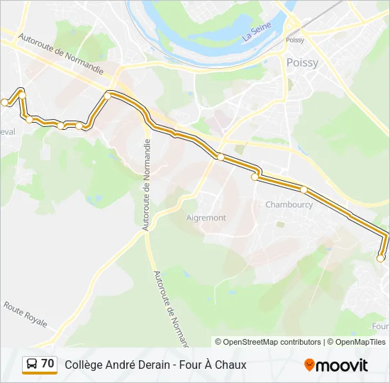 70 Bus Line Map