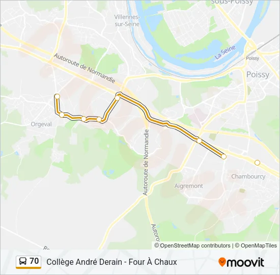 70 Bus Line Map
