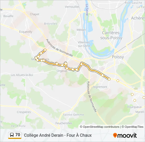 70 Bus Line Map