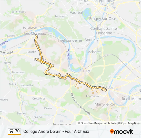 70 Bus Line Map