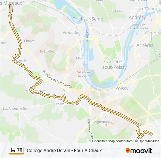 70 Bus Line Map