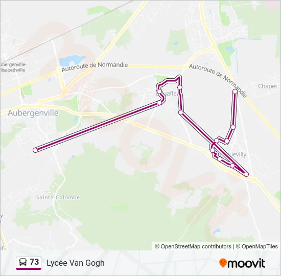 73 Bus Line Map