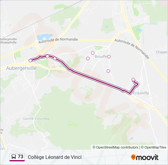 73 Bus Line Map